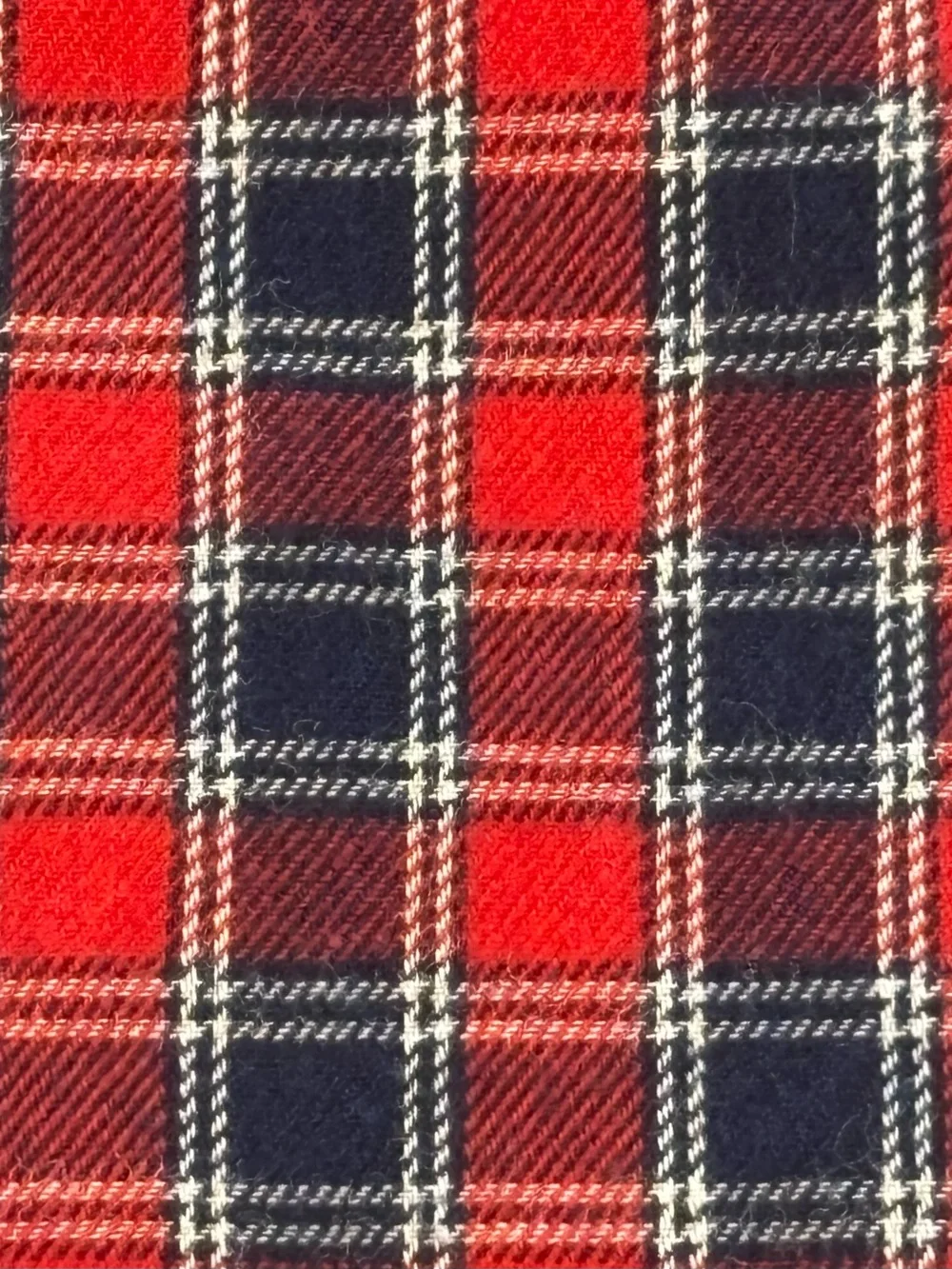 J. Crew Red and Navy Plaid Brushed Twill Button-Down Shirt, Size: L (6531)